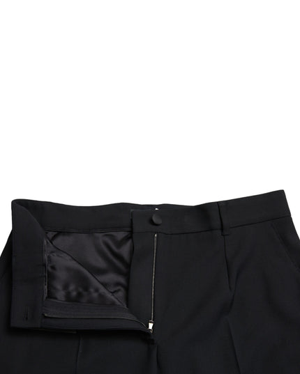 Dolce & Gabbana Black Wool High Waist Straight Pants