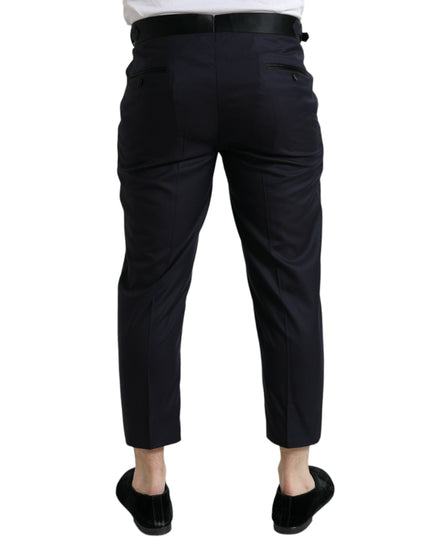 Dolce & Gabbana Blue Wool Cropped Tapered Pants