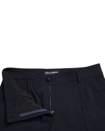 Dolce & Gabbana Blue Mid Waist Tapered Cropped Pants