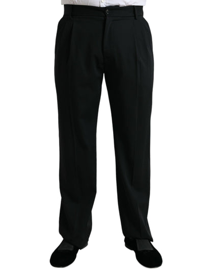 Dolce & Gabbana Black Wool Formal Straight Fit Dress Pants