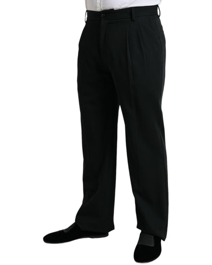 Dolce & Gabbana Black Wool Formal Straight Fit Dress Pants