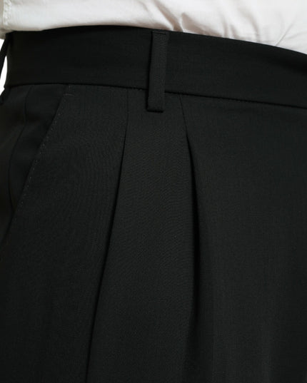 Dolce & Gabbana Black Wool Formal Straight Fit Dress Pants