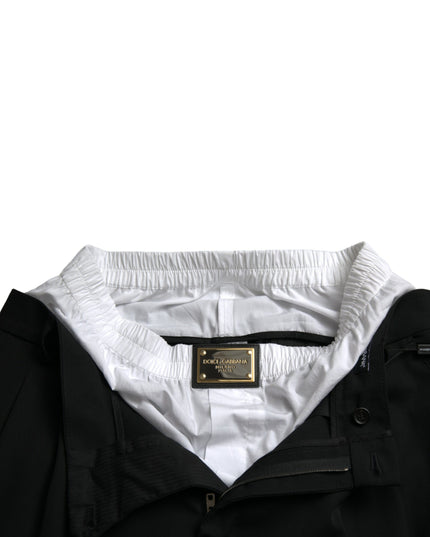 Dolce & Gabbana Black Wool Formal Straight Fit Dress Pants