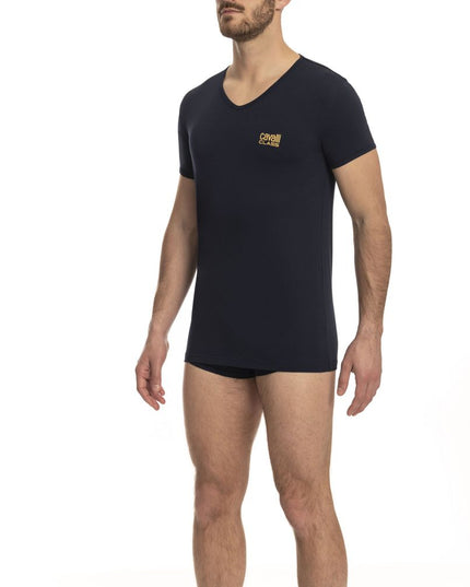 Cavalli Class Blue Cotton Men T-Shirt