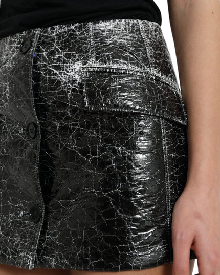 Dolce & Gabbana Black Cotton Blend High Waist Mini Skirt