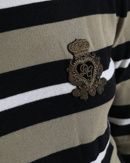 Dolce & Gabbana Multicolor Stripes Logo Turtle Neck Pullover Sweater