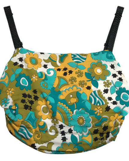 Dolce & Gabbana Multicolor Floral Sleeveless Cropped Top