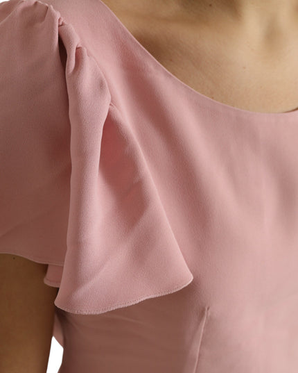 Dolce & Gabbana Pink Short Sleeves Round Neck Blouse Top