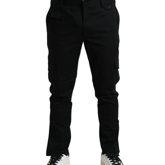 Dolce & Gabbana Black Gray Slim Cotton Denim Jeans Pants