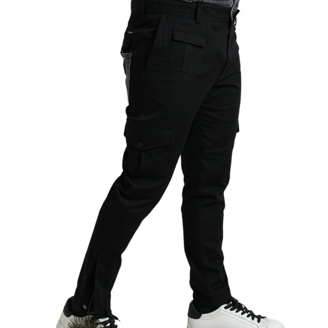 Dolce & Gabbana Black Gray Slim Cotton Denim Jeans Pants