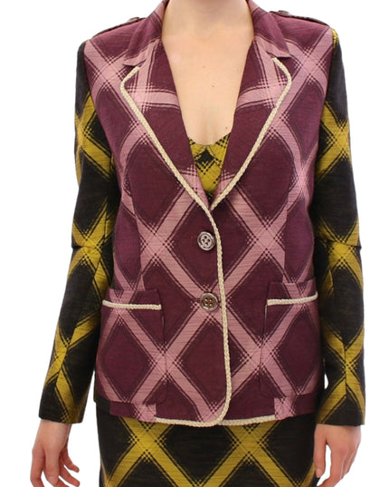 House of Holland Purple checkered blazer jacket