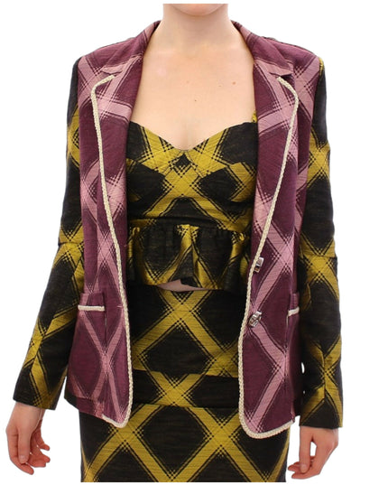 House of Holland Purple checkered blazer jacket