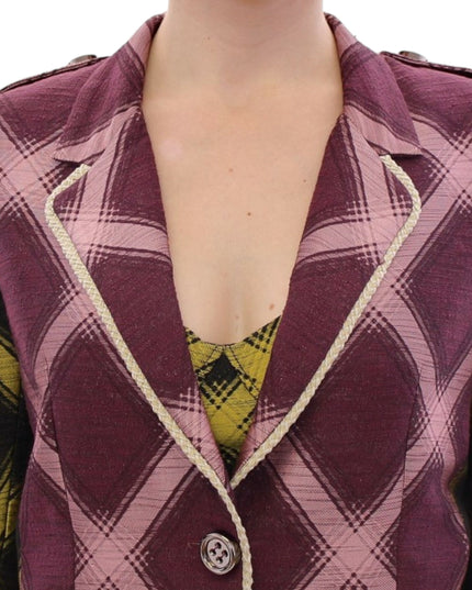 House of Holland Purple checkered blazer jacket