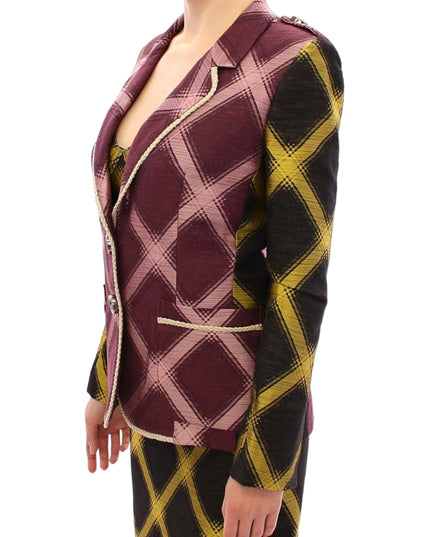 House of Holland Purple checkered blazer jacket