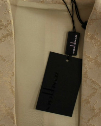 Zeyneptosun Beige brocade sleeveless jacket vest