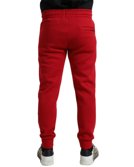 Dolce & Gabbana Red Cotton Blend Skinny Jogger Pants
