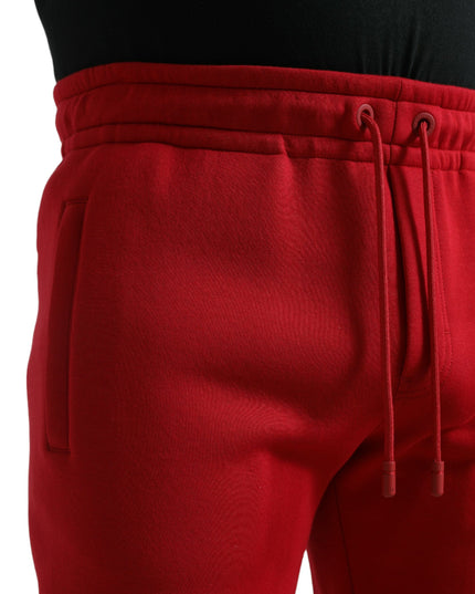 Dolce & Gabbana Red Cotton Blend Skinny Jogger Pants