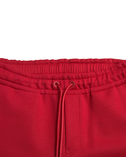 Dolce & Gabbana Red Cotton Blend Skinny Jogger Pants