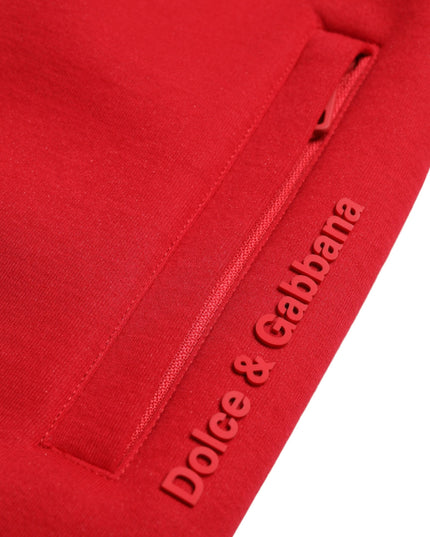 Dolce & Gabbana Red Cotton Blend Skinny Jogger Pants