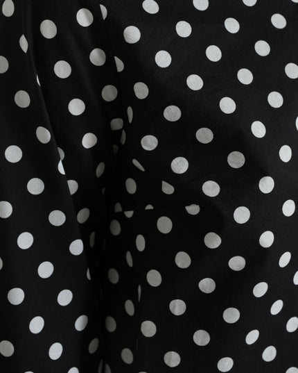 Dolce & Gabbana Black White Polka Dot Nylon Shift Mini Dress