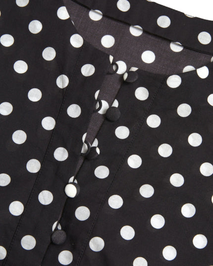 Dolce & Gabbana Black White Polka Dot Nylon Shift Mini Dress