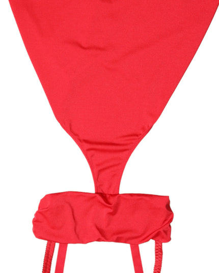 Dolce & Gabbana Red Cutout Nylon Sheath Sleeveless Mini Dress