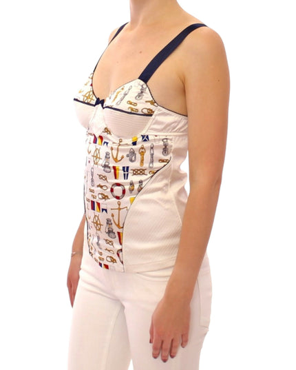 Dolce & Gabbana White sailor motive tank top