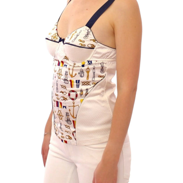 Dolce & Gabbana White sailor motive tank top