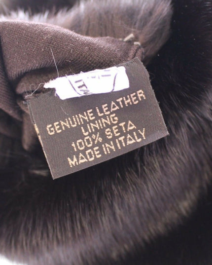 Dolce & Gabbana Purple Mink Fur Goatskin Suede Leather Gloves