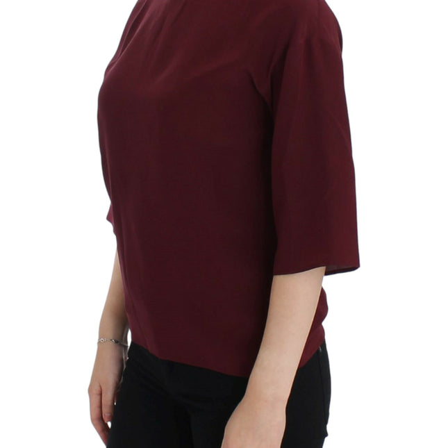 Dolce & Gabbana Red 3/4 sleeve silk blouse