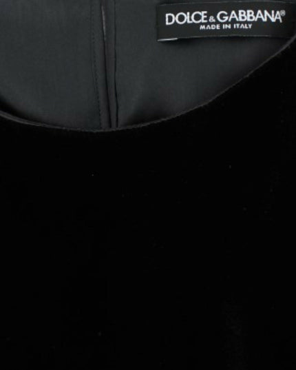 Dolce & Gabbana Black velvet shortsleeved blouse