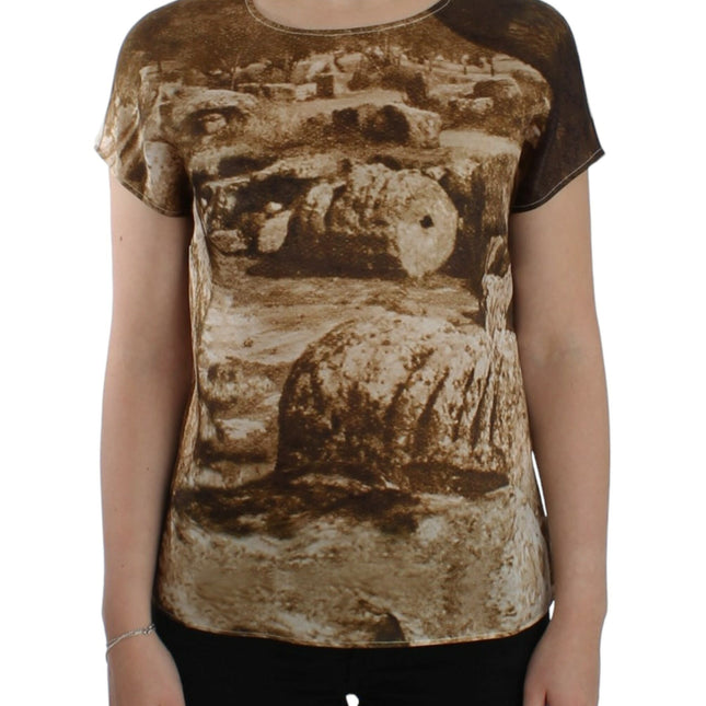 Dolce & Gabbana Brown Taormina silk blouse