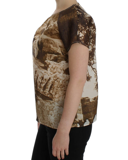 Dolce & Gabbana Brown Taormina silk blouse