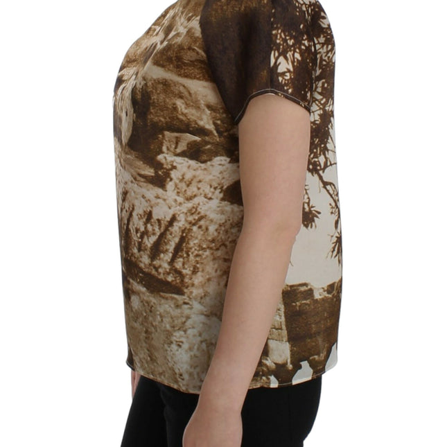 Dolce & Gabbana Brown Taormina silk blouse