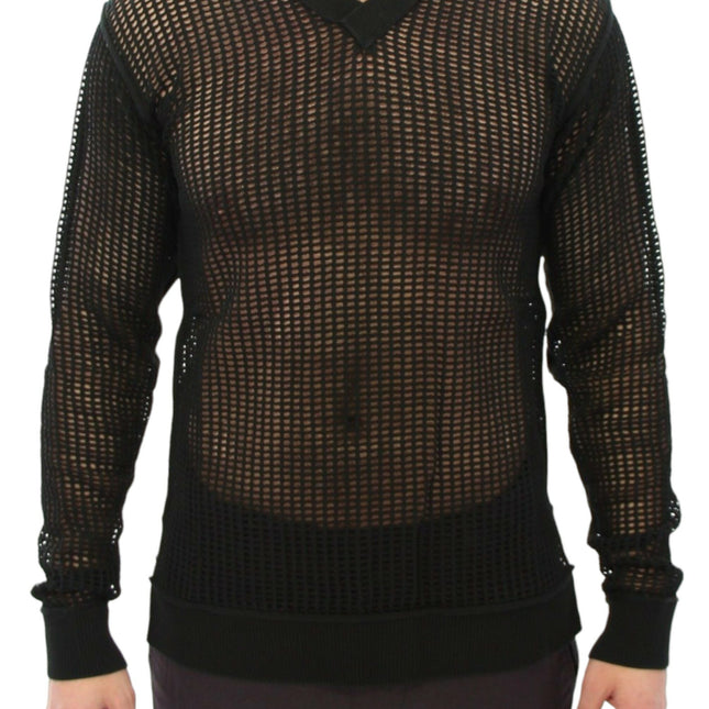 Dolce & Gabbana Dark Green Runway Netz Pullover Netted Sweater