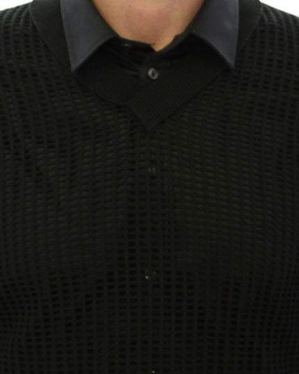 Dolce & Gabbana Dark Green Runway Netz Pullover Netted Sweater