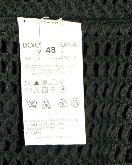 Dolce & Gabbana Dark Green Runway Netz Pullover Netted Sweater