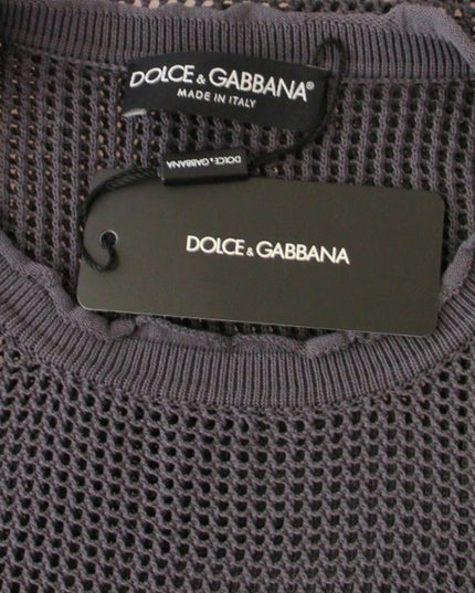 Dolce & Gabbana Purple Runway Netz Pullover Netted Sweater