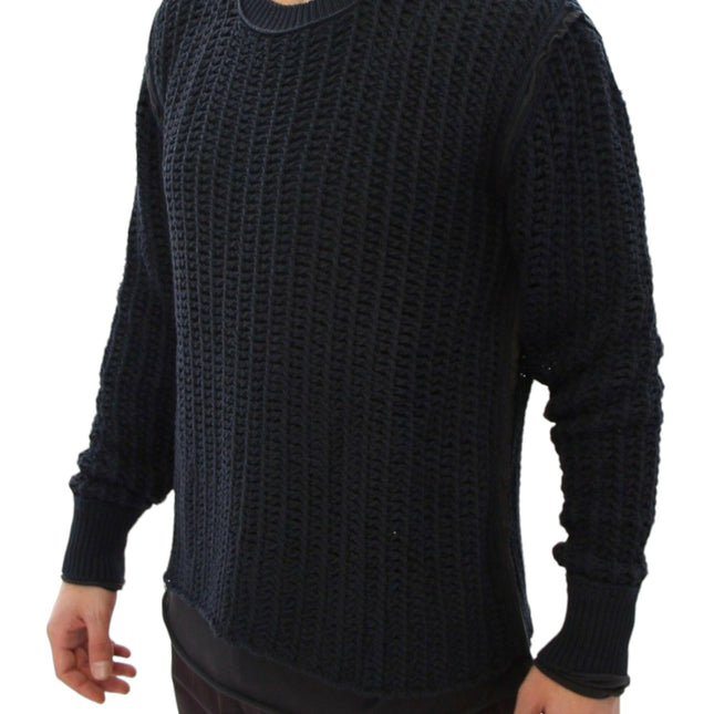 Dolce & Gabbana Blue Runway Netz Pullover Netted Sweater