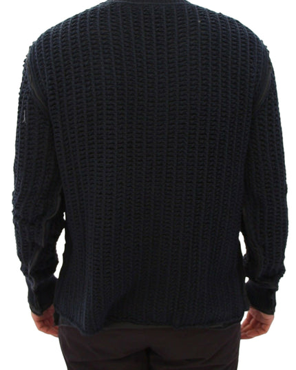 Dolce & Gabbana Blue Runway Netz Pullover Netted Sweater