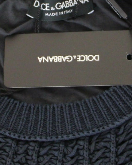 Dolce & Gabbana Blue Runway Netz Pullover Netted Sweater