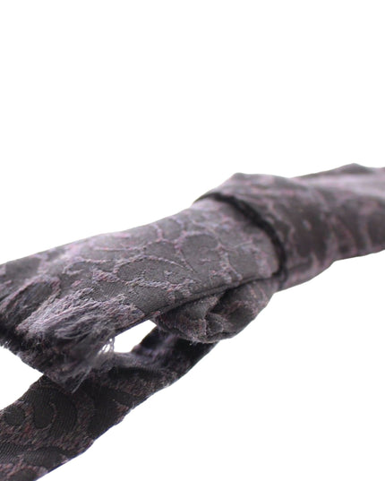 Dolce & Gabbana Gray Black Wool Bow Tie