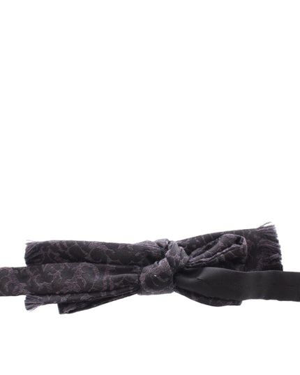 Dolce & Gabbana Gray Black Wool Bow Tie