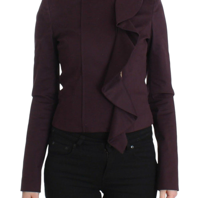 GF Ferre Purple Ruched Jacket Coat Blazer Short