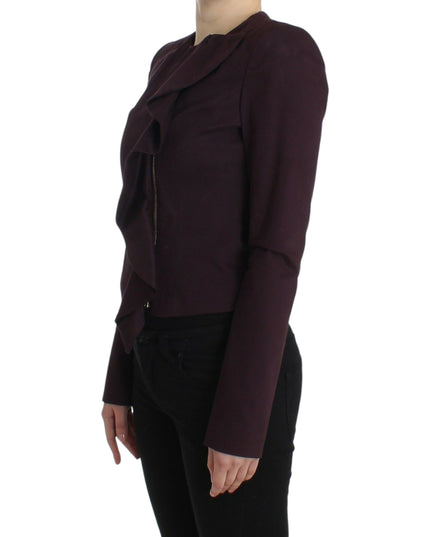 GF Ferre Purple Ruched Jacket Coat Blazer Short