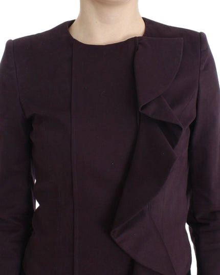 GF Ferre Purple Ruched Jacket Coat Blazer Short