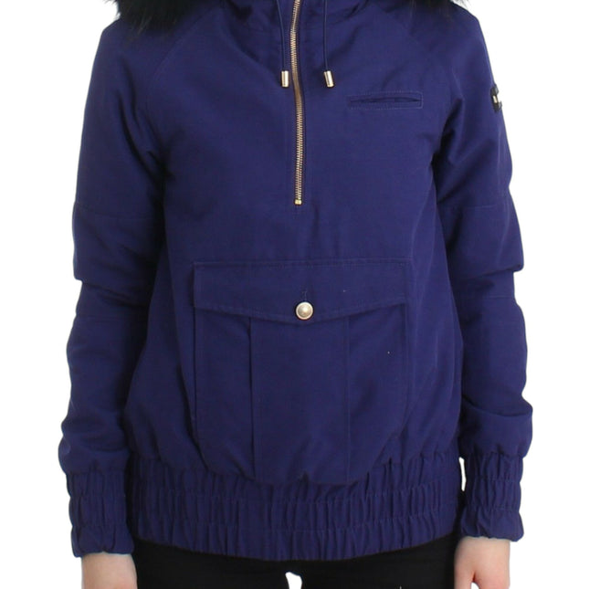 GF Ferre Blue Padded Jacket Hooded Short K-Way