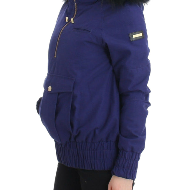 GF Ferre Blue Padded Jacket Hooded Short K-Way