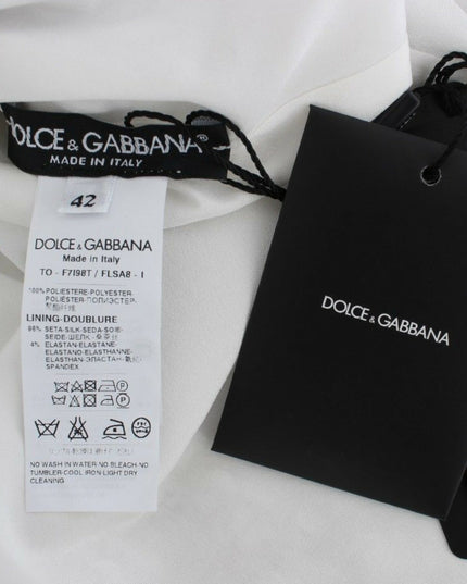 Dolce & Gabbana Silver Sequined Crewneck Blouse T-shirt Top