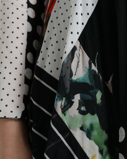 Dolce & Gabbana Multicolor Patchwork Floral Leopard Dress